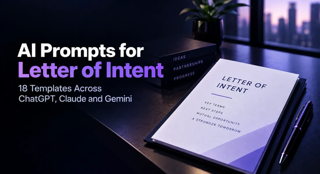 AI Prompts for Letter of Intent: 18 Templates Across ChatGPT, Claude And Gemini