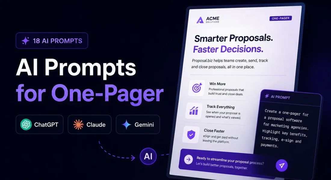 AI Prompts For One-Pager: 18 Templates Across Models