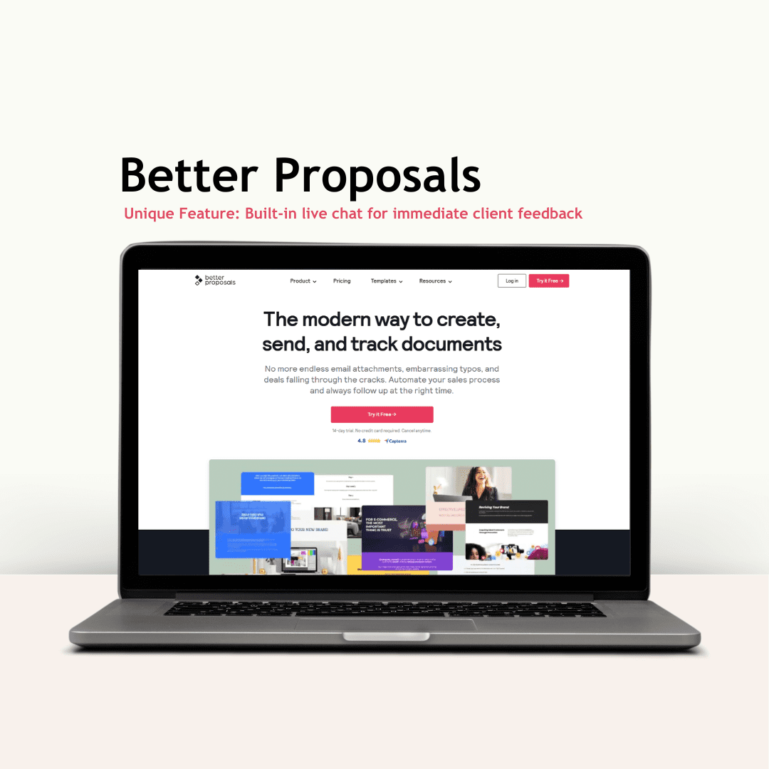 Better Proposals software interface