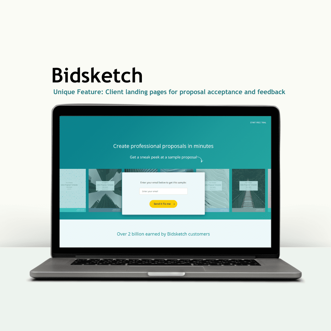 Bidsketch proposal software interface