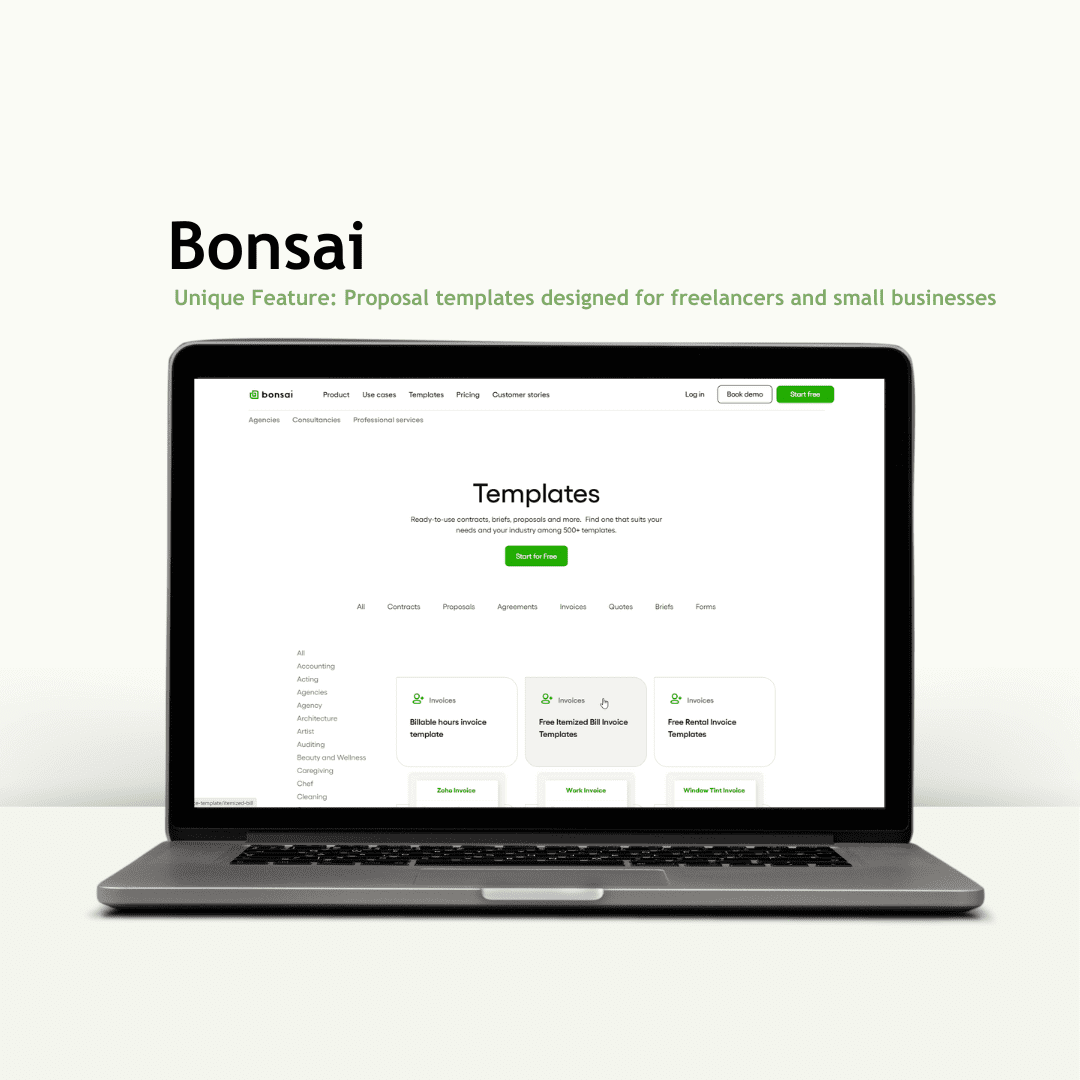 Bonsai proposal software for freelancers