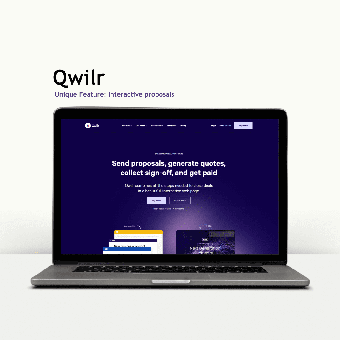 Qwilr proposal software interface