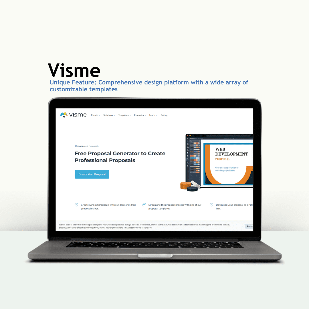 Visme proposal maker dashboard